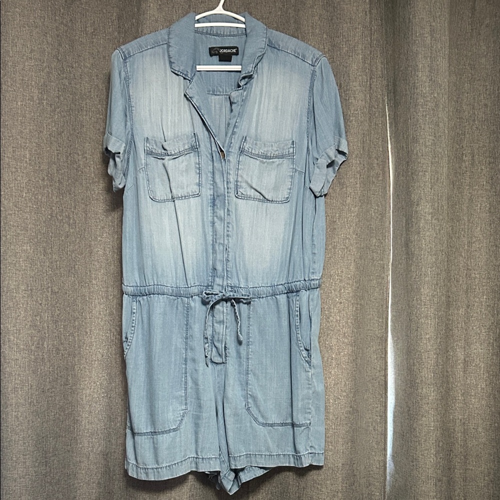 Denim Short Sleeve Romper